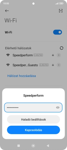 Írd be a Wi-Fi hálózatodhoz tartózó jelszót, és válaszd a Kapcsolódás lehetőséget.
