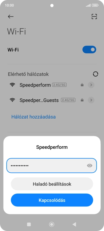 Írd be a Wi-Fi hálózatodhoz tartózó jelszót, és válaszd a Kapcsolódás lehetőséget.