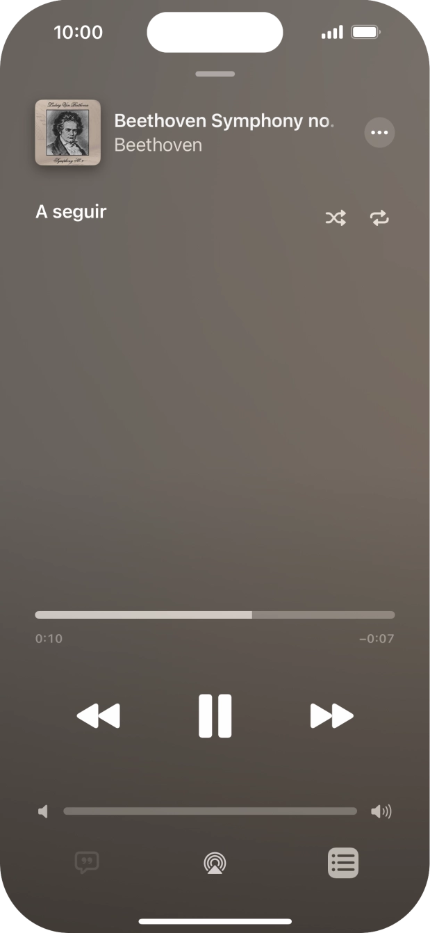 Prima o ícone de reprodução aleatória para ativar ou desativar a função.