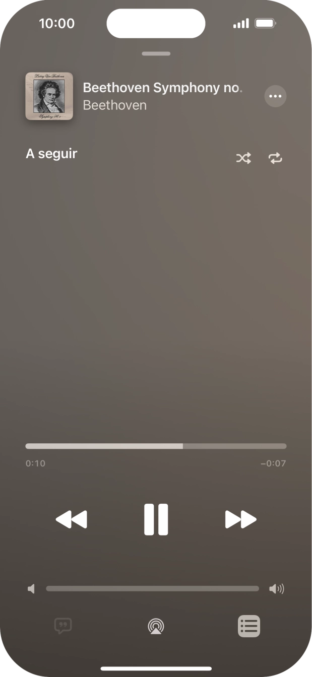 Prima o ícone de reprodução aleatória para ativar ou desativar a função.