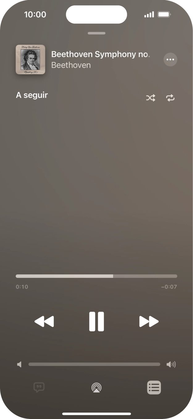 Prima o ícone de reprodução aleatória para ativar ou desativar a função.