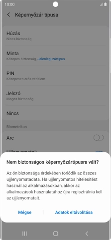 Válaszd az Adatok eltávolítása lehetőséget.