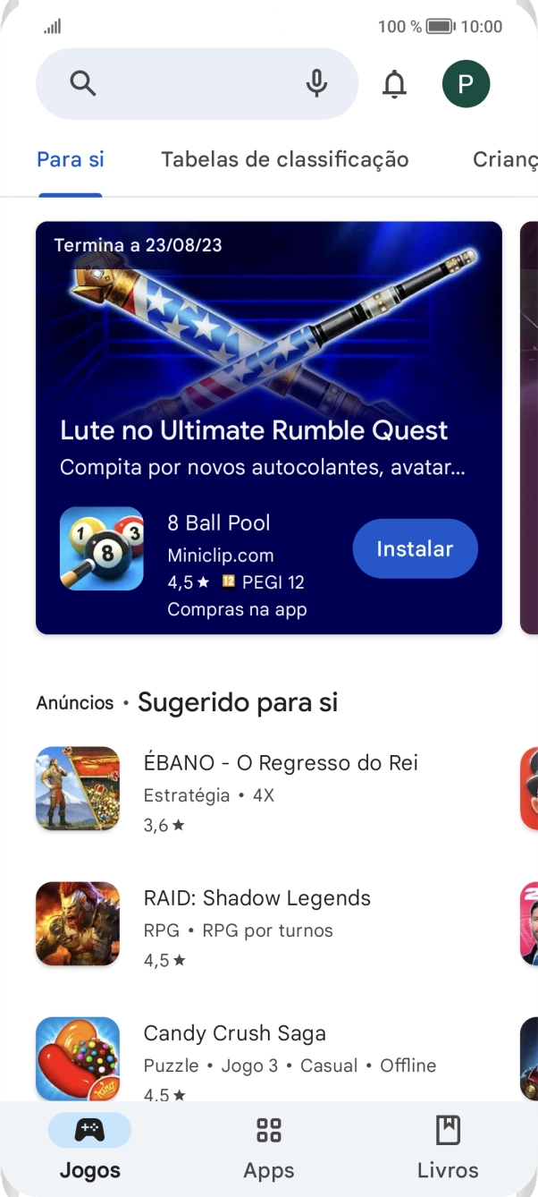 Prima o ícone de perfil.