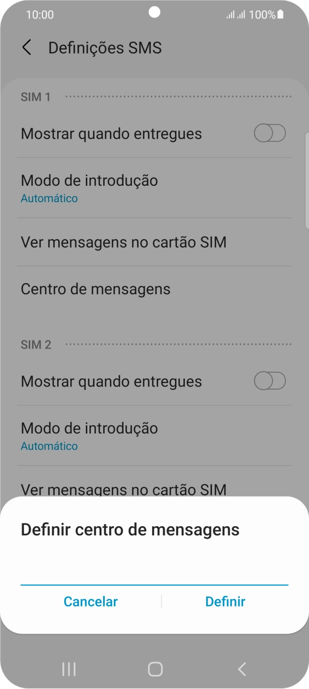 Introduza +351911616161 e prima Definir.