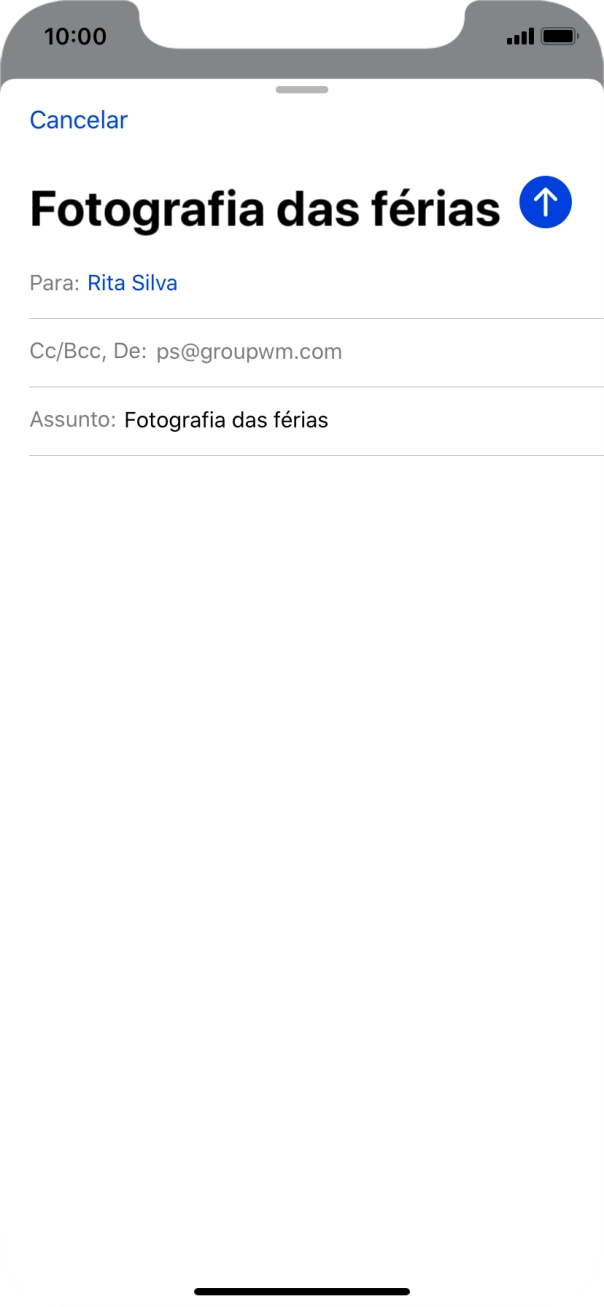 Prima o campo de escrita e escreva o texto do e-mail.
