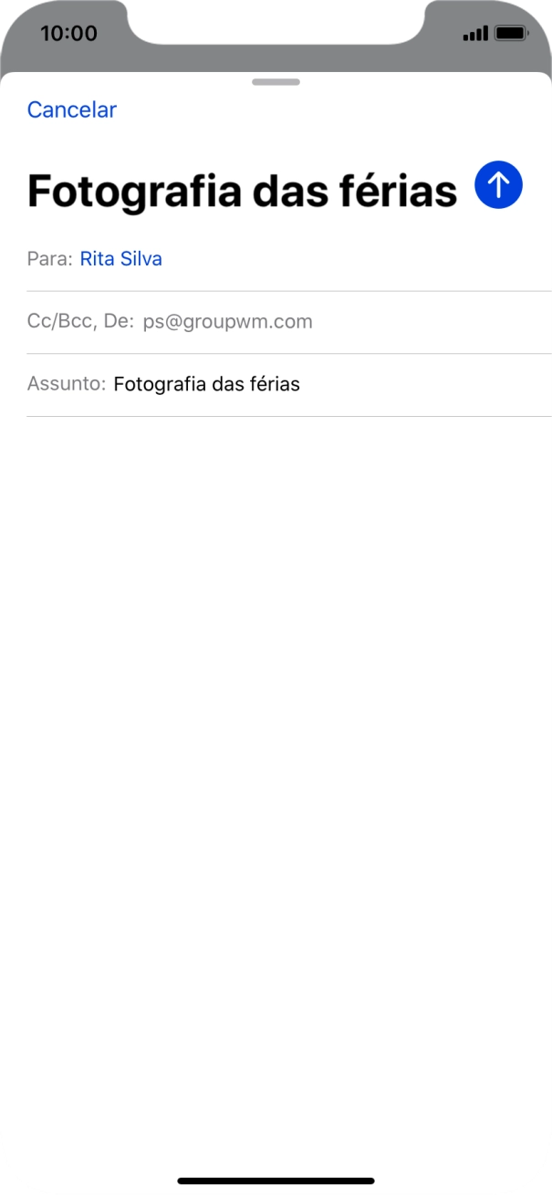 Prima o campo de escrita e escreva o texto do e-mail.