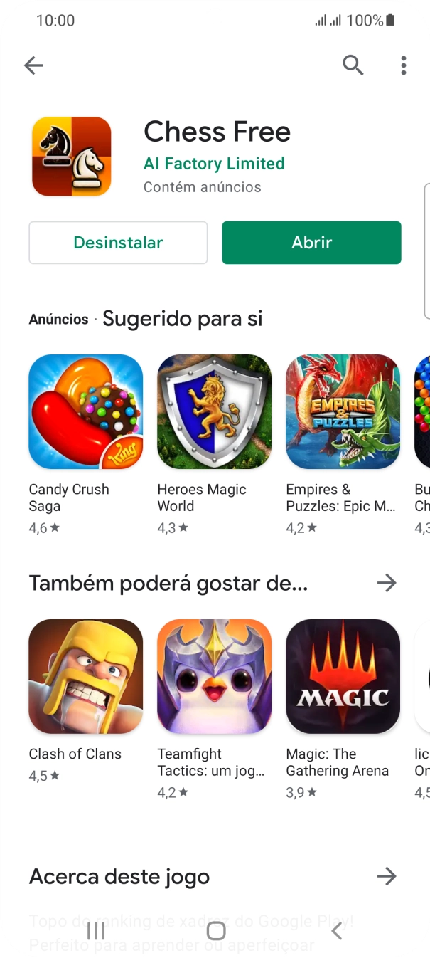 Prima a tecla de início para terminar e voltar ao ecrã inicial.