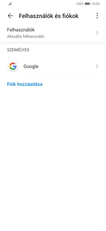 Válaszd a Fiók hozzáadása lehetőséget.
