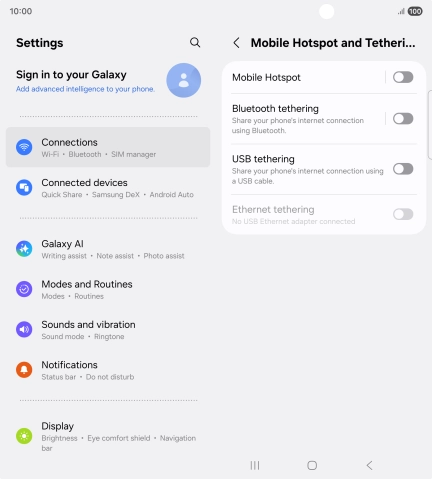 Press Mobile Hotspot. Press Mobile Hotspot.