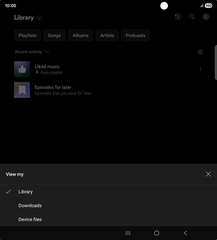 Press the required category and go to the required audio file.