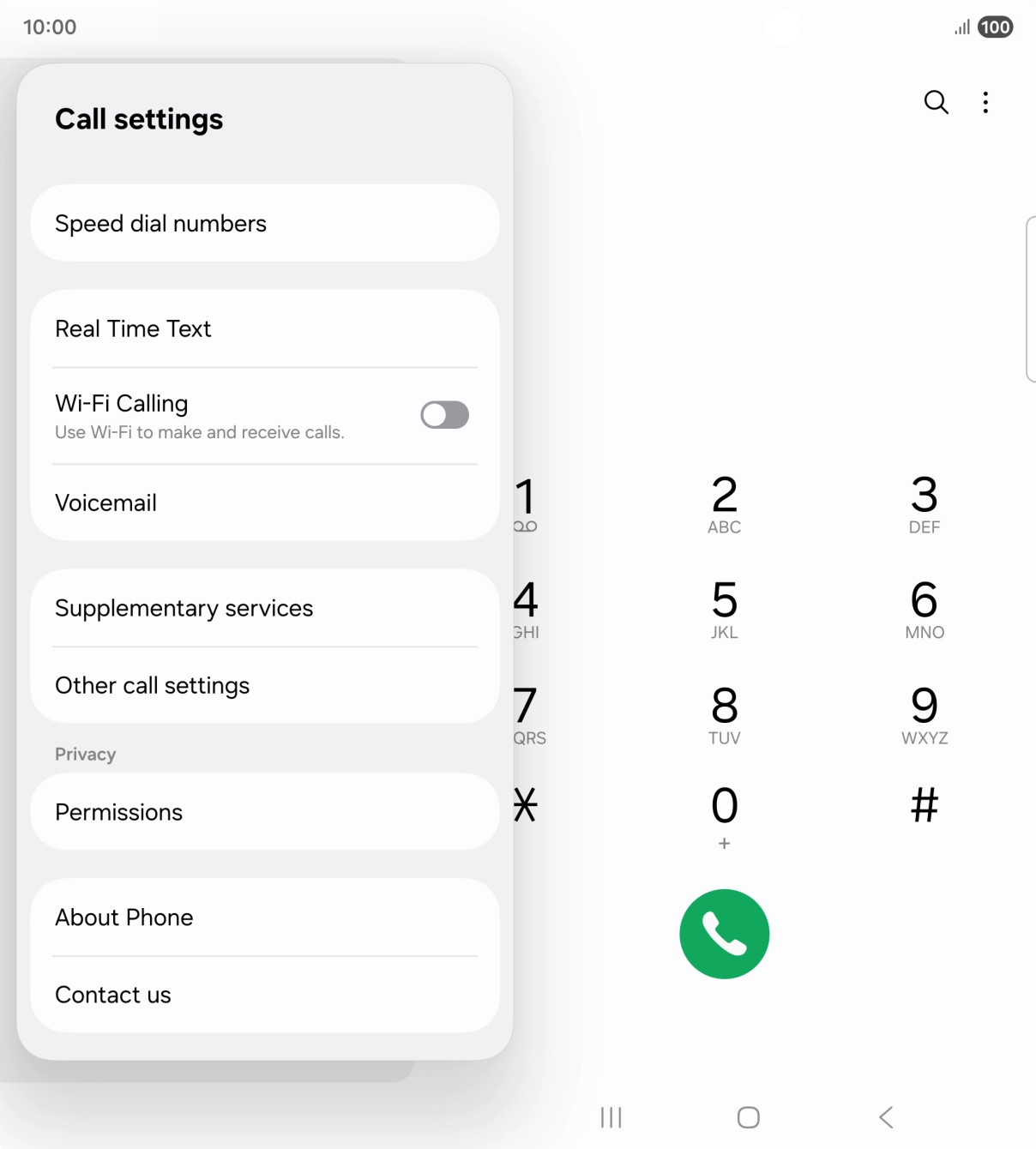 Press Supplementary services.