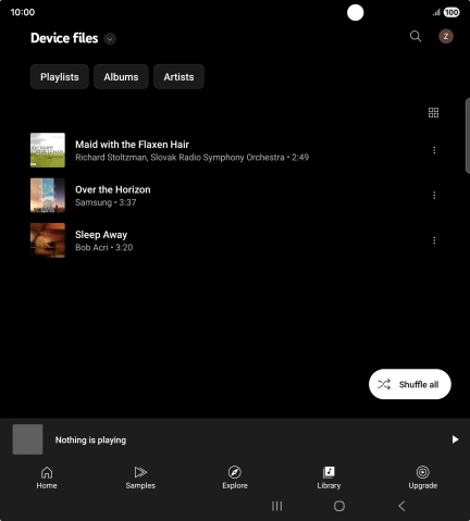 Press the required audio file.