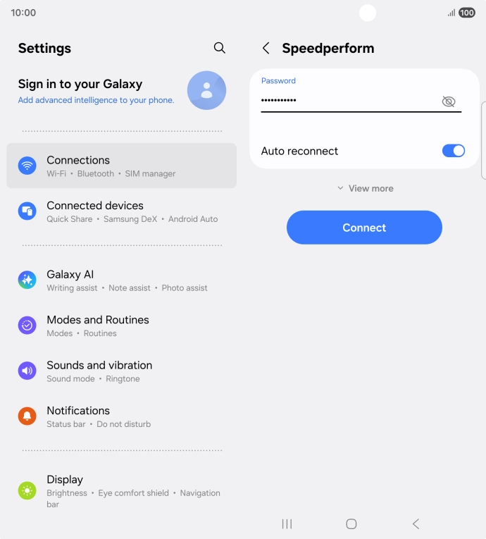 Key in the password for the Wi-Fi network and press Connect. Key in the password for the Wi-Fi network and press Connect.