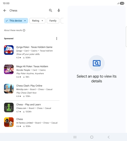 Press the required app.