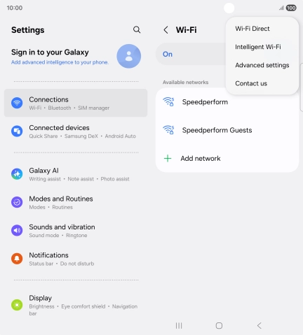 Press Intelligent Wi-Fi. Press Intelligent Wi-Fi.