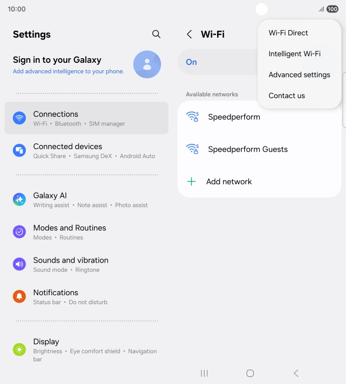 Press Intelligent Wi-Fi. Press Intelligent Wi-Fi.