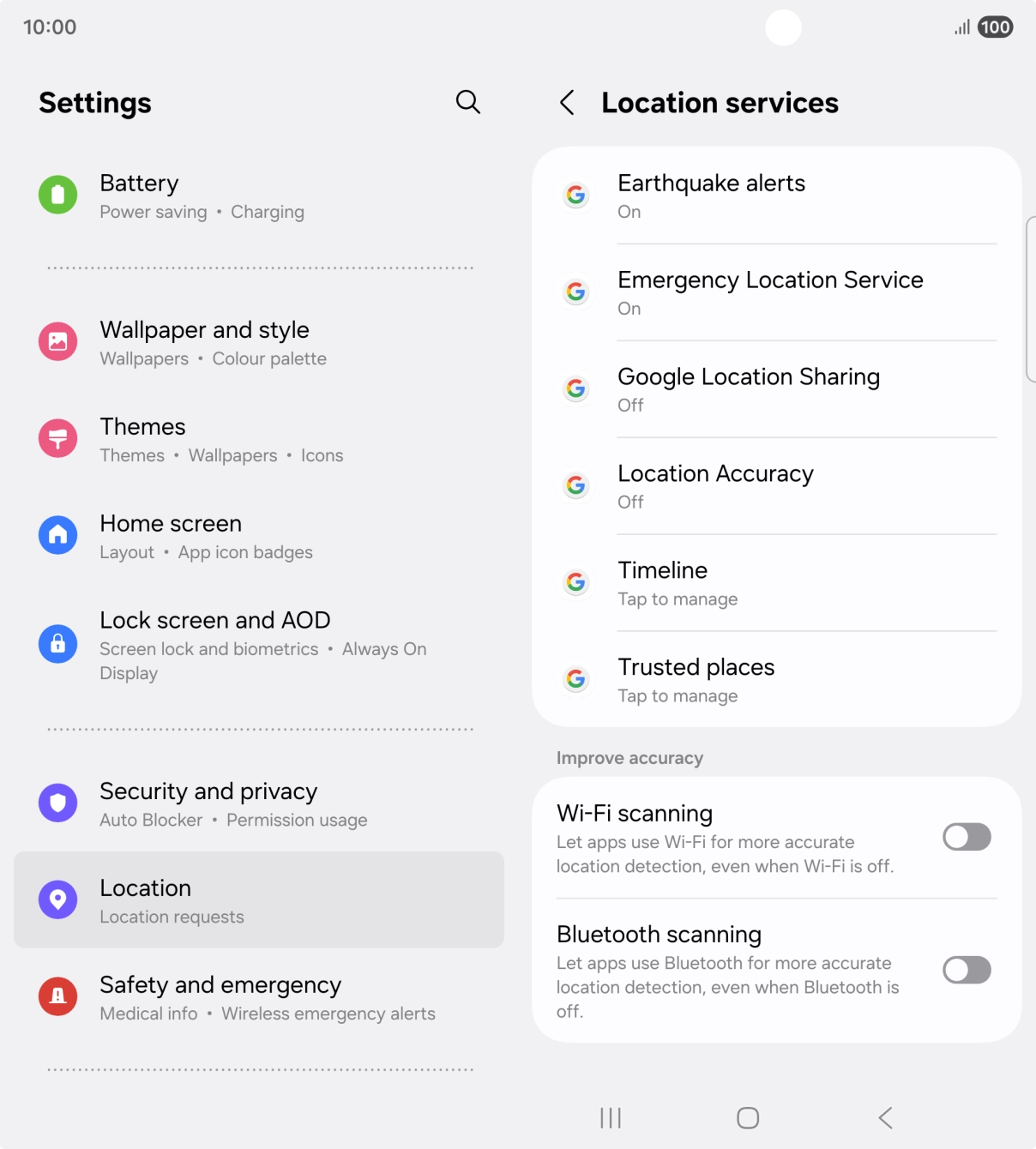 Press Location Accuracy. Press Location Accuracy.