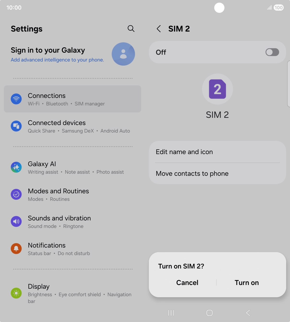 If you turn on use of the service, press Turn on.