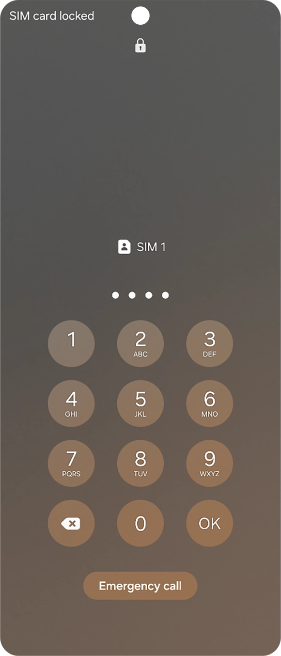 If your SIM is locked, key in your PIN and press OK. If your SIM is locked, key in your PIN and press OK.