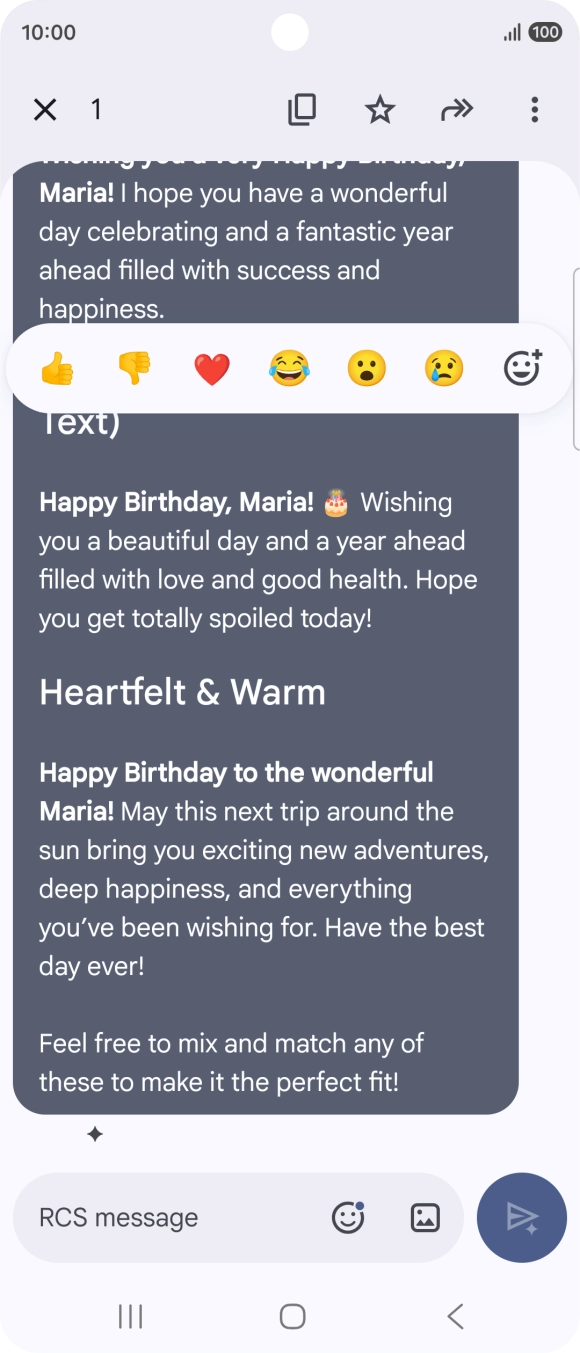 Press and hold the text suggestion from Gemini. Follow the instructions on the screen to use the text suggestion.