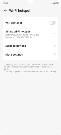 Press Set up Wi-Fi hotspot.