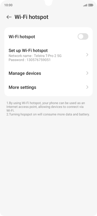 Press Set up Wi-Fi hotspot.