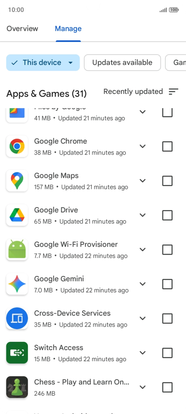 Press the required app.