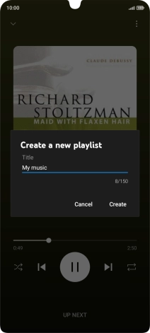Key in a name for the playlist and press Create.
