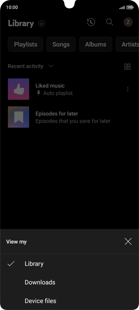 Press the required category and go to the required audio file.