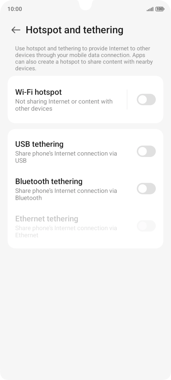 Press Wi-Fi hotspot.