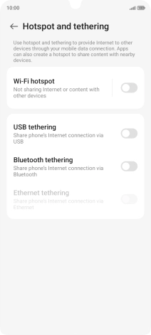 Press Wi-Fi hotspot.