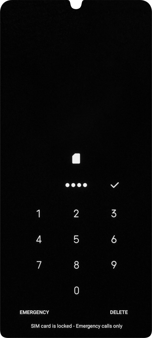 If your SIM is locked, key in your PIN and press the confirm icon. If your SIM is locked, key in your PIN and press the confirm icon.