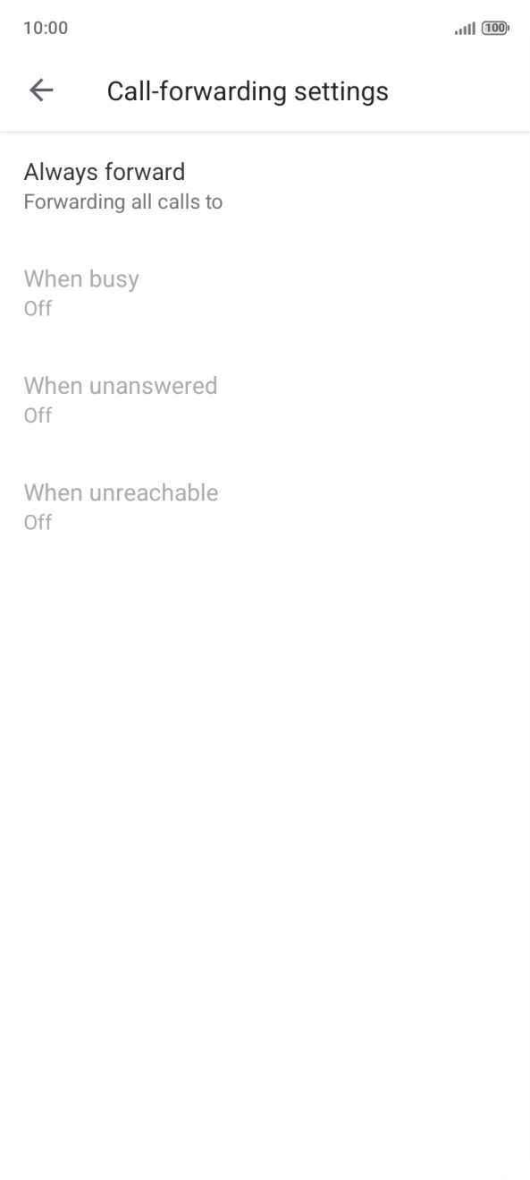 Press the required divert type.
