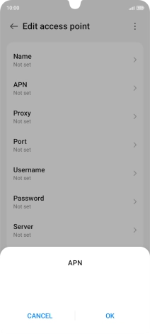 Key in telstra.wap and press OK.