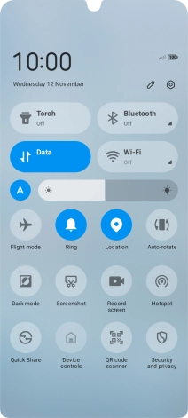 Press the settings icon.