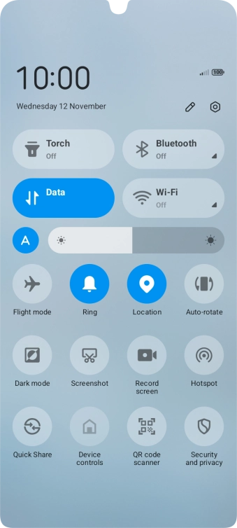 Press the settings icon.