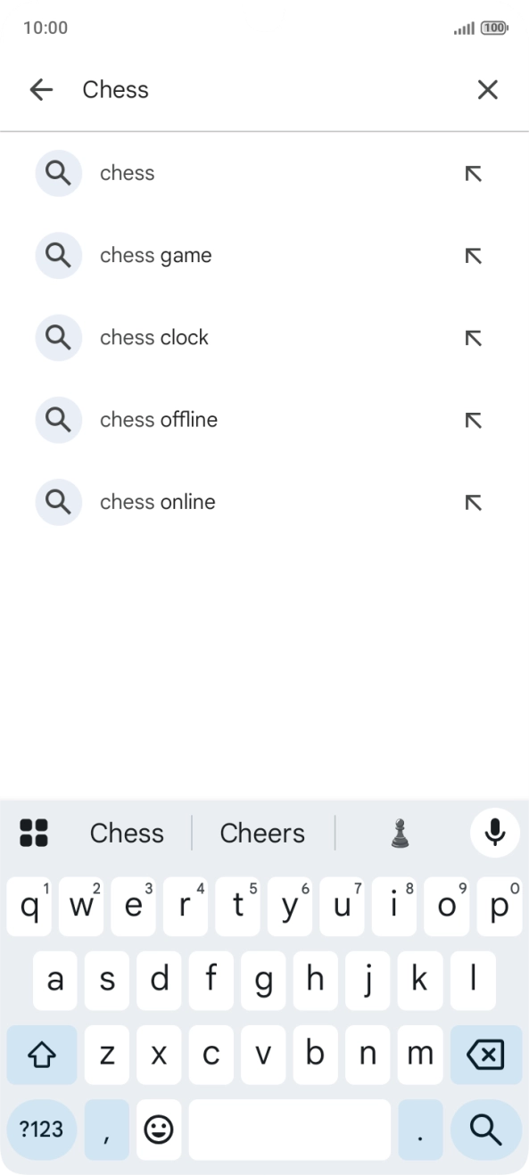 Key in the name or subject of the required app and press the search icon.