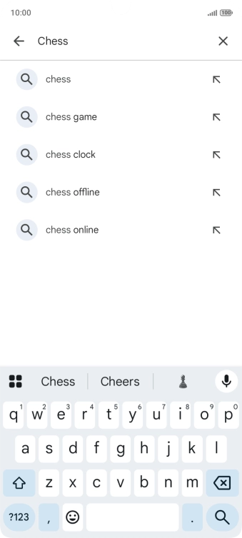 Key in the name or subject of the required app and press the search icon.