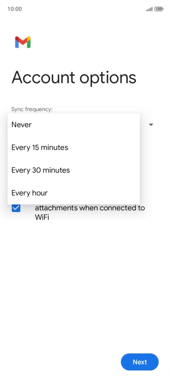 Press the required setting.