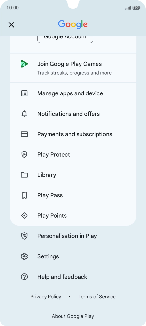 Press Manage apps and device.
