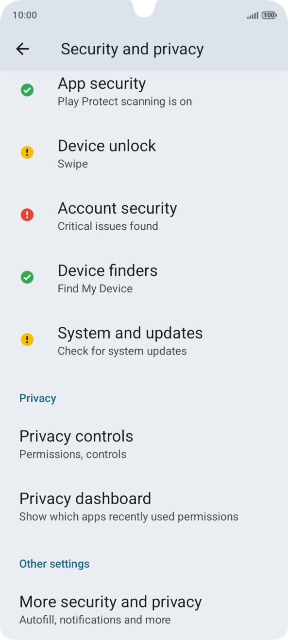 Press Device unlock.