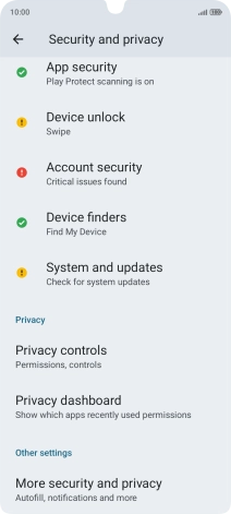 Press Device unlock.