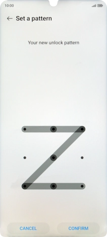 Repeat the selected phone lock code and press CONFIRM.