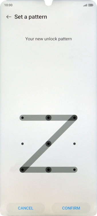 Repeat the selected phone lock code and press CONFIRM.