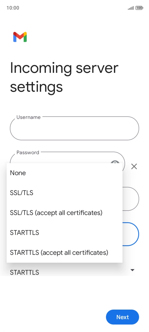 Press SSL/TLS. Press SSL/TLS.