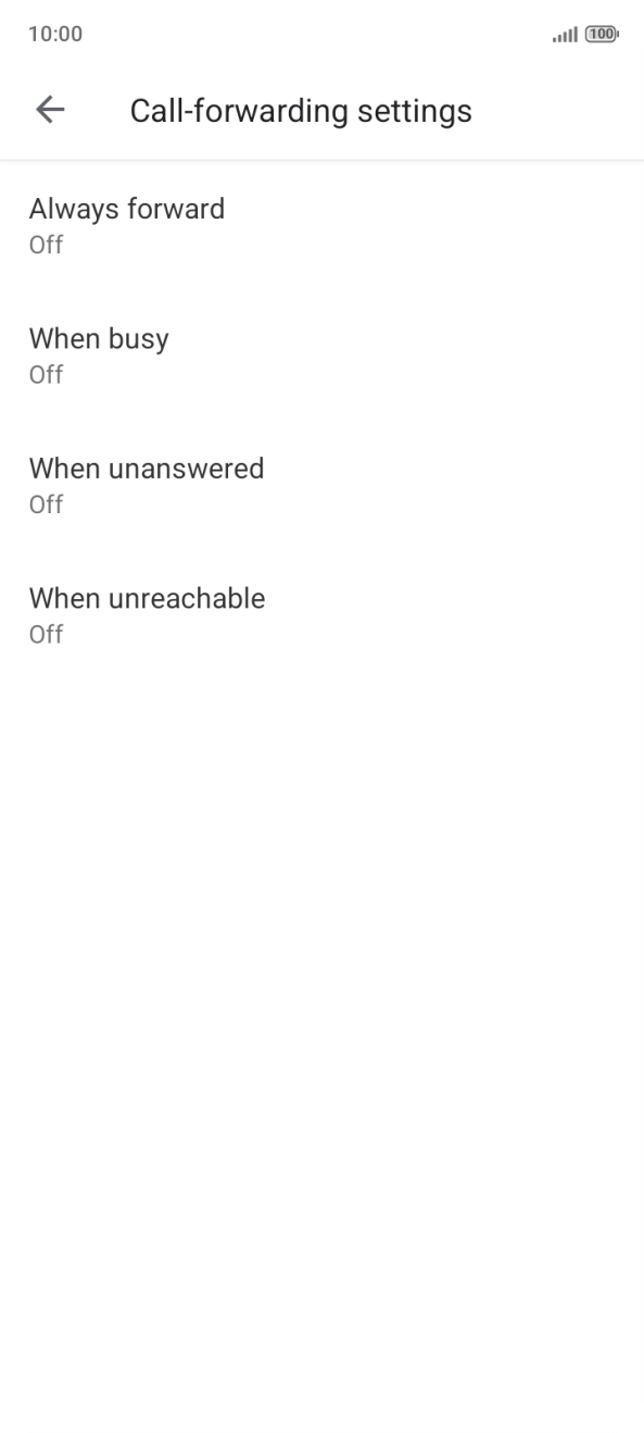 Press the required divert type.