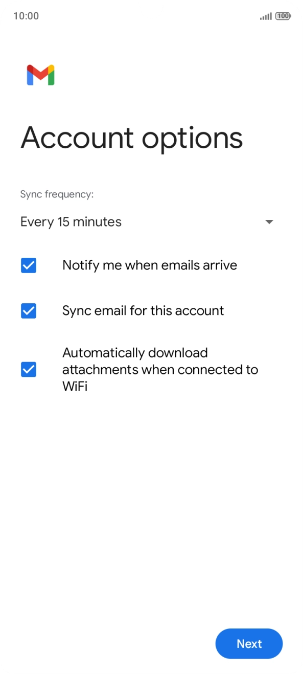 If this screen is displayed, your email account has been recognised and set up automatically. Follow the instructions on the screen to key in more information and finish setting up your phone. If this screen is displayed, your email account has been recognised and set up automatically. Follow the instructions on the screen to key in more information and finish setting up your phone.