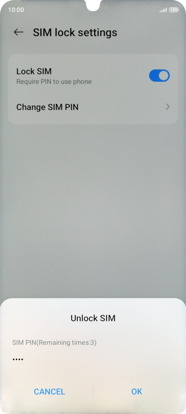 Key in your PIN and press OK.