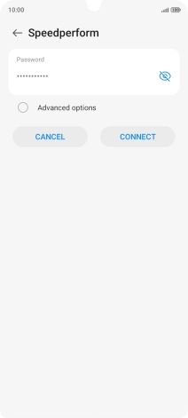 Key in the password for the Wi-Fi network and press CONNECT.