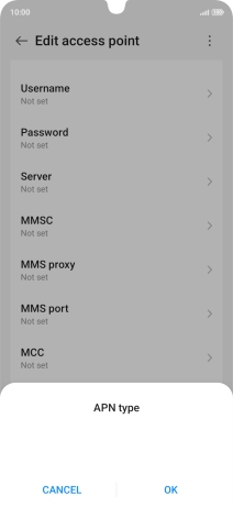 Key in default and press OK.